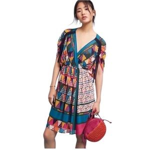 Multicolor Geometric Pattern Dress